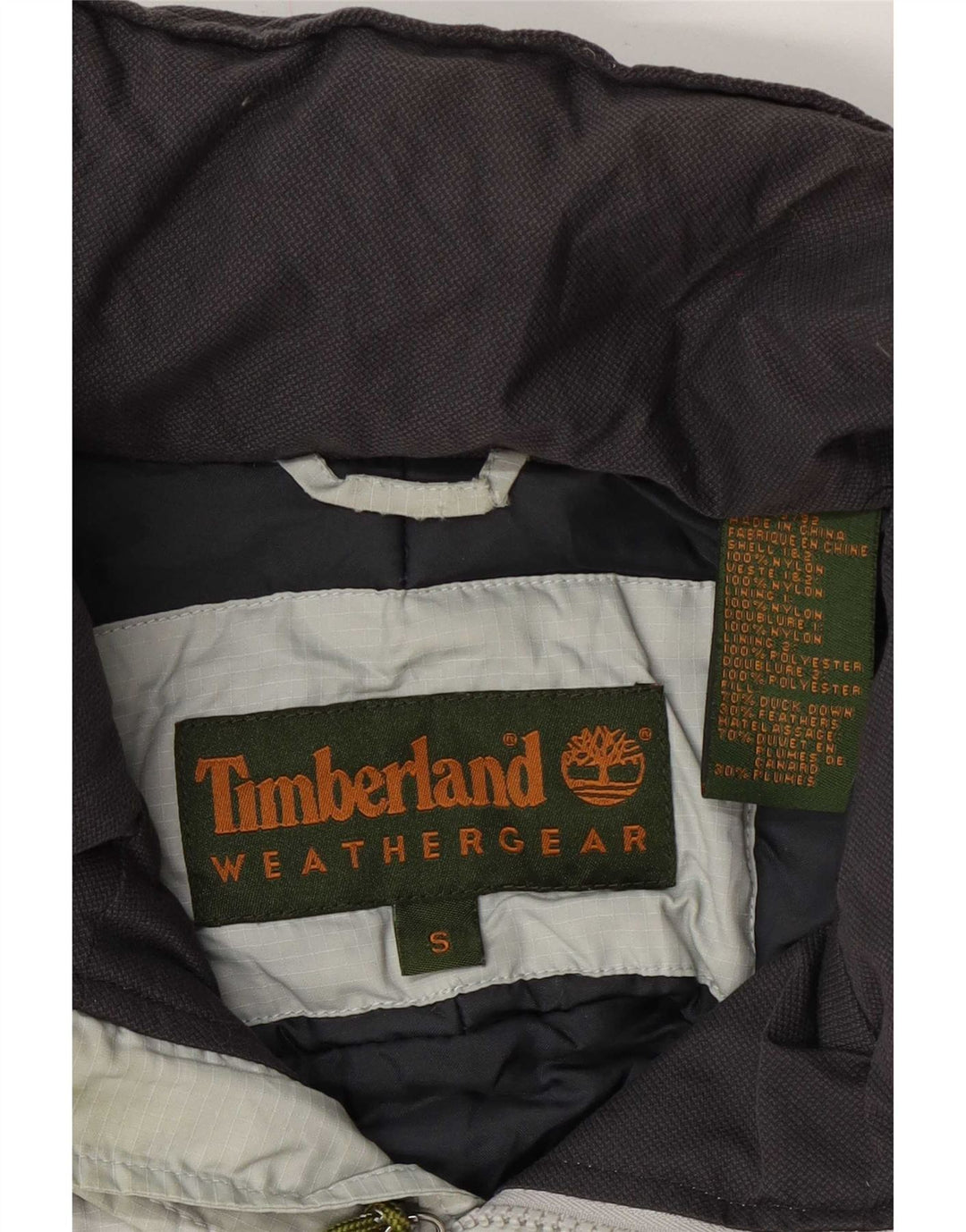 Timberland Veste rembourrée pour homme UK 36 Small Gris Colorblock Nylon