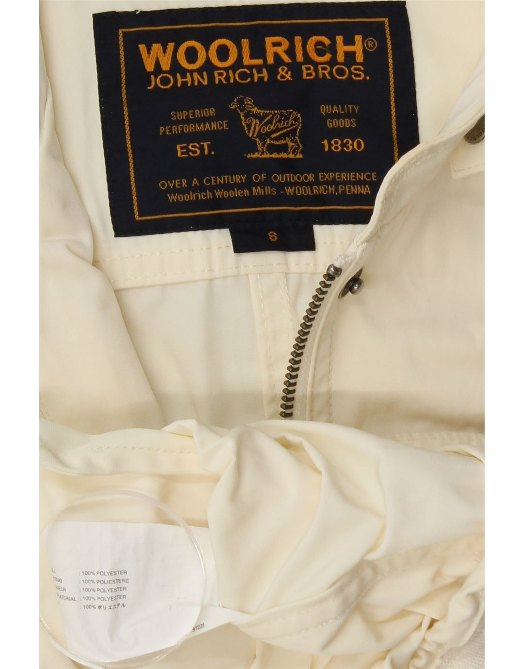 WOOLRICH Veste utilitaire pour femme UK 10 Petit polyester blanc cassé