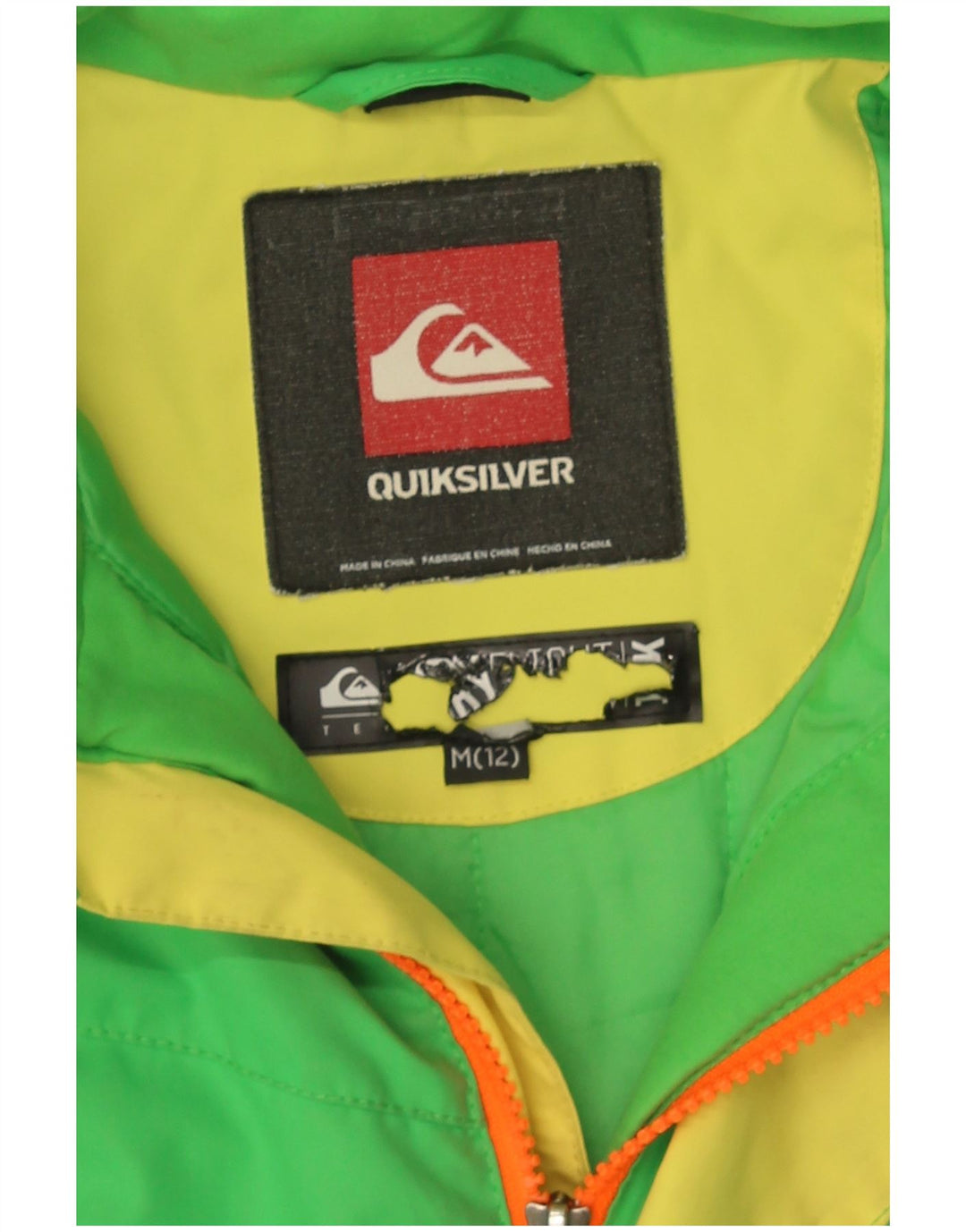 Quiksilver Veste Coupe-Vent Garçon 11-12 Ans Colorblock Vert Moyen