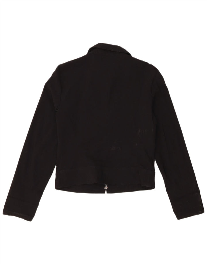 Zara Womens Bomber Jacket UK 14 Large Noir Viscose
