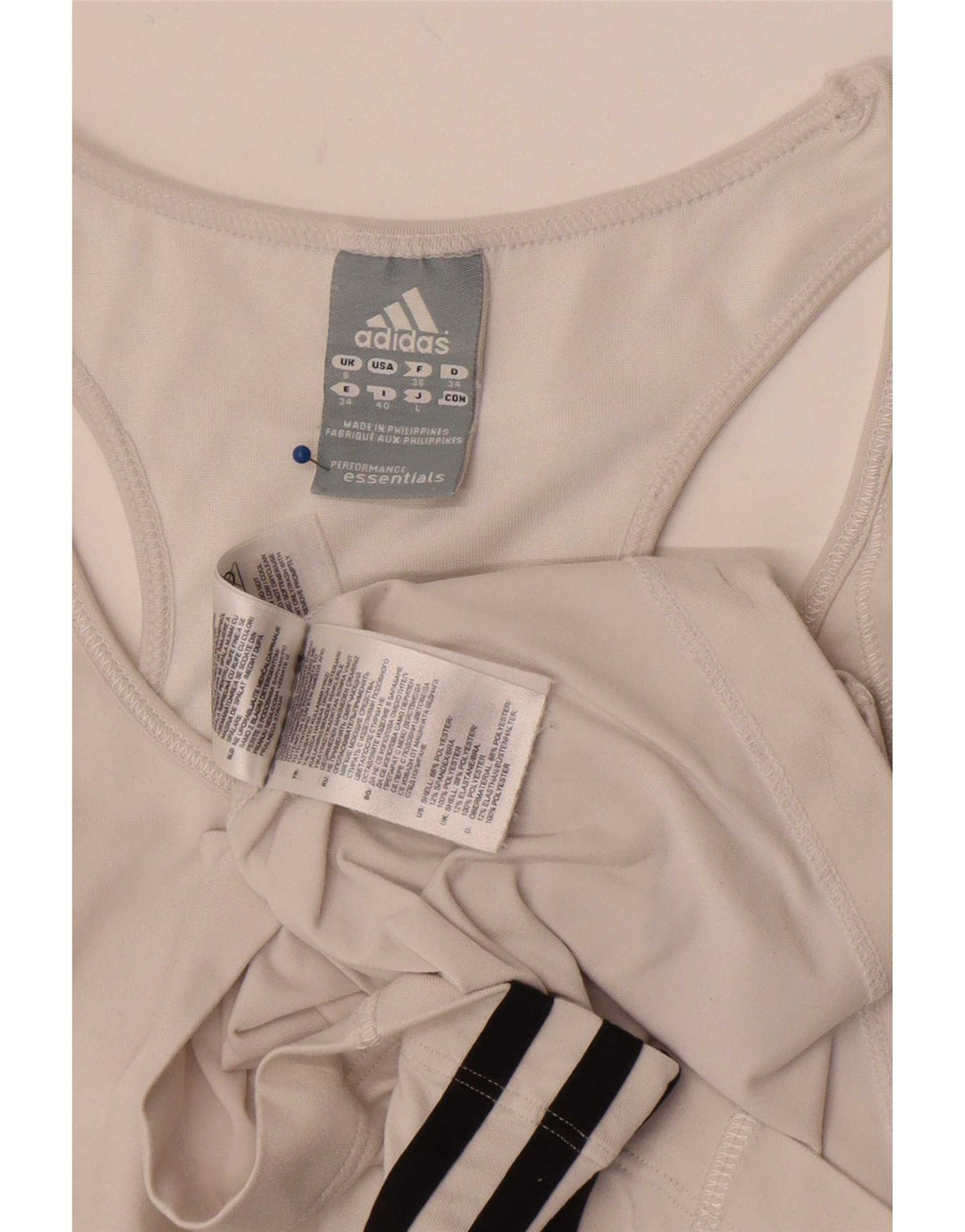 Adidas Femmes Climalite Débardeur UK 8 Petit Blanc Polyester
