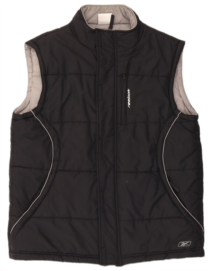 REEBOK Gilet rembourré homme UK 40 Large Noir Polyester
