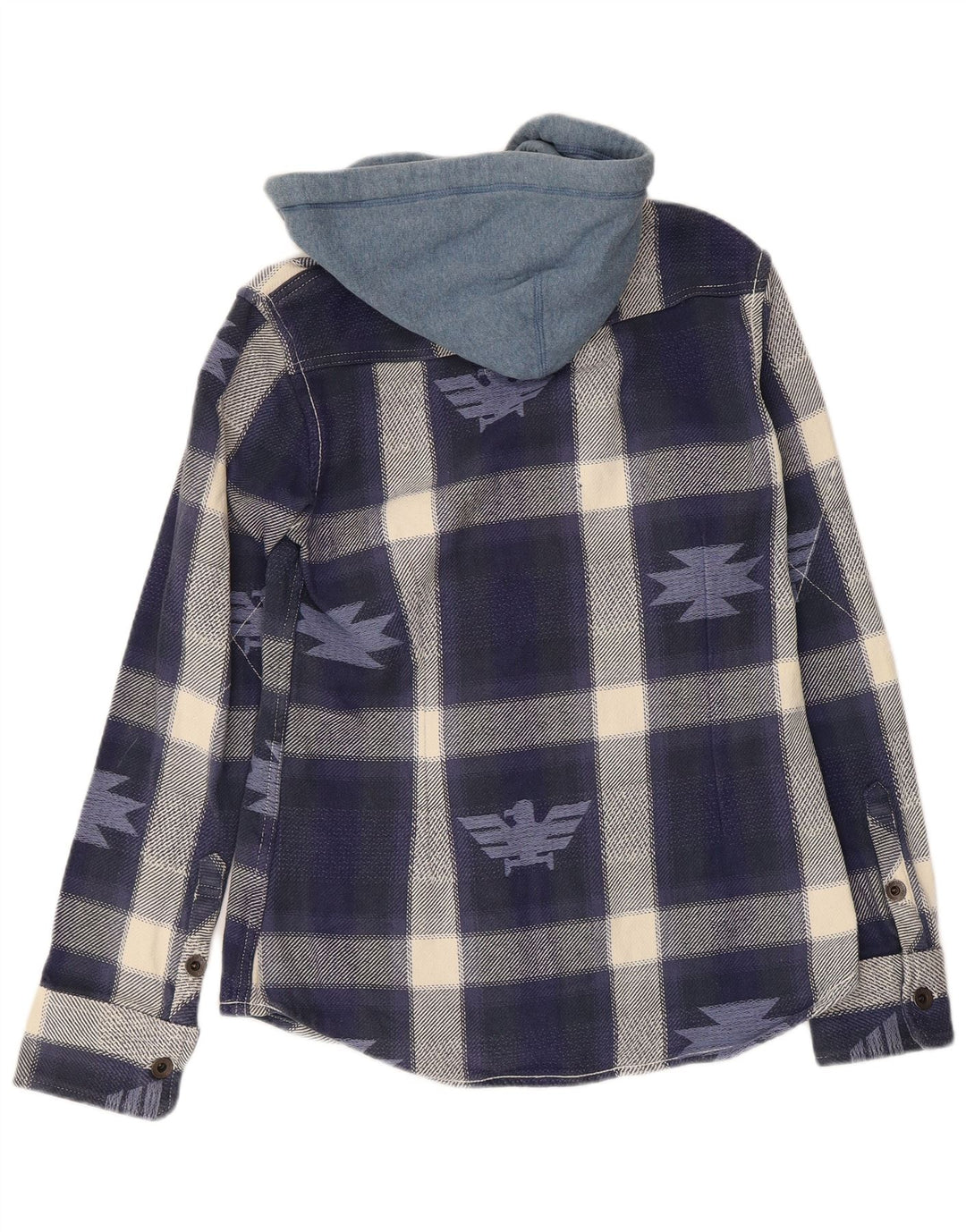 Superdry Chemise à Capuche Lumberjack Flannel Homme Bleu Moyen Plaid Aztec