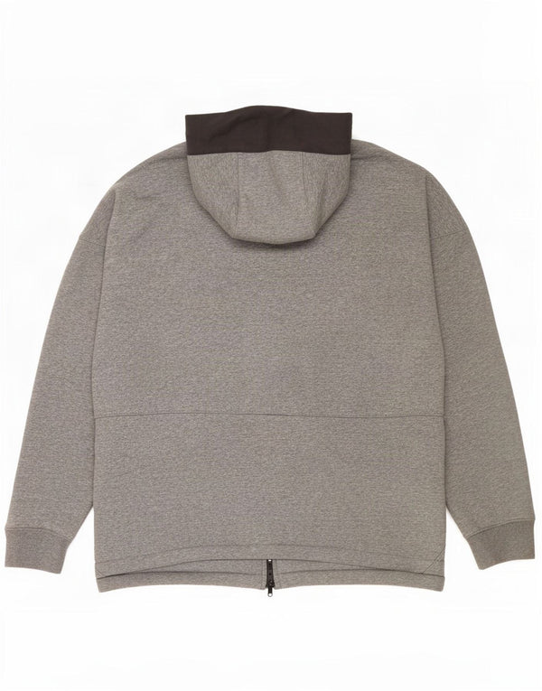 Nike Pull à capuche zippé pour homme XL en coton color block Gris