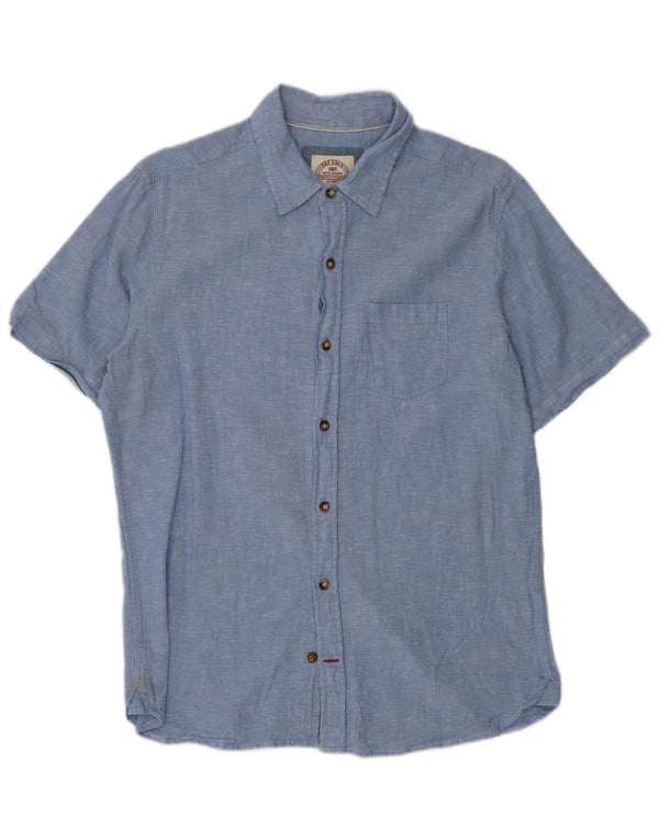 Chemise à manches courtes pour homme Fat Face en lin bleu petit