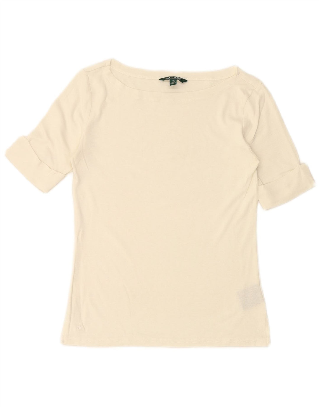 RALPH LAUREN T-Shirt Femme Top UK 12 Coton Blanc Moyen