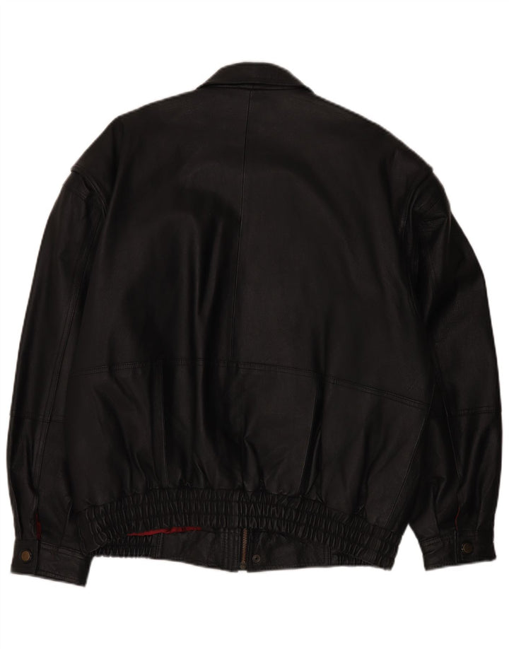 C&A Veste en cuir homme IT 50 Large cuir noir