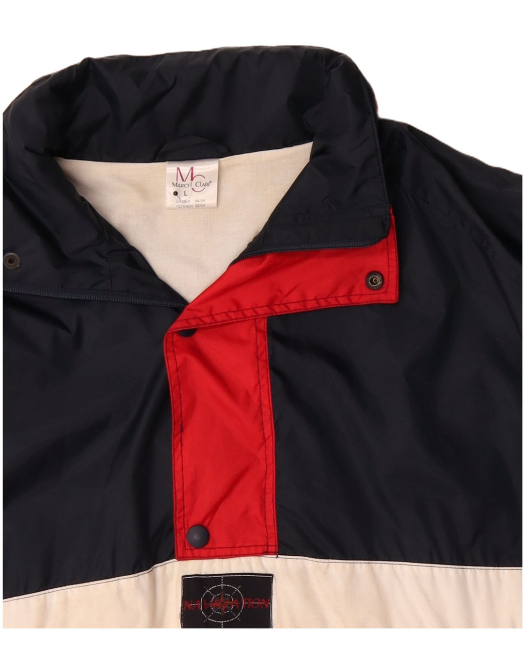 Marcel Clair Veste Anorak Homme UK 40 Large Bleu Marine Colorblock Polyamide