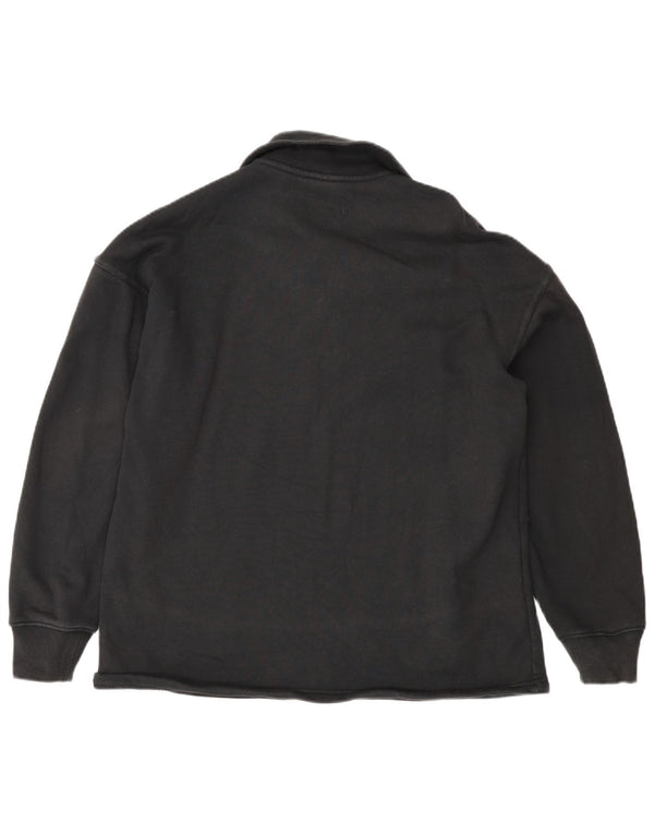 Adidas Sweat-shirt surdimensionné à col zippé pour femme UK 10 Petit coton noir