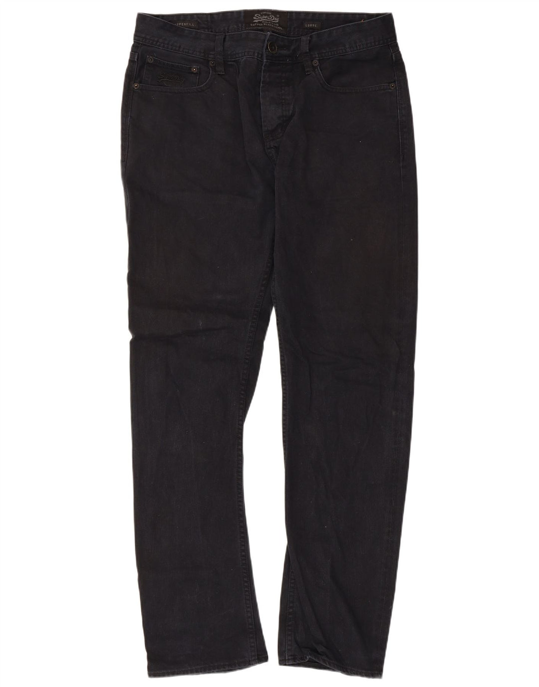SUPERDRY Jean Ample Copperfill Homme W34 L32 Noir Coton