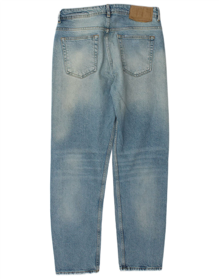 Zara Jean droit vieilli pour homme EU 40 Medium W31 L29 Bleu Coton