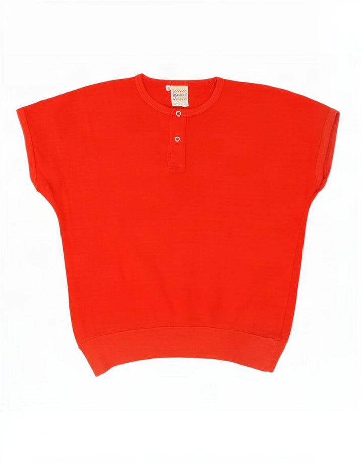 Fiorucci T-Shirt Femme Top UK 10 Petit Coton Rouge