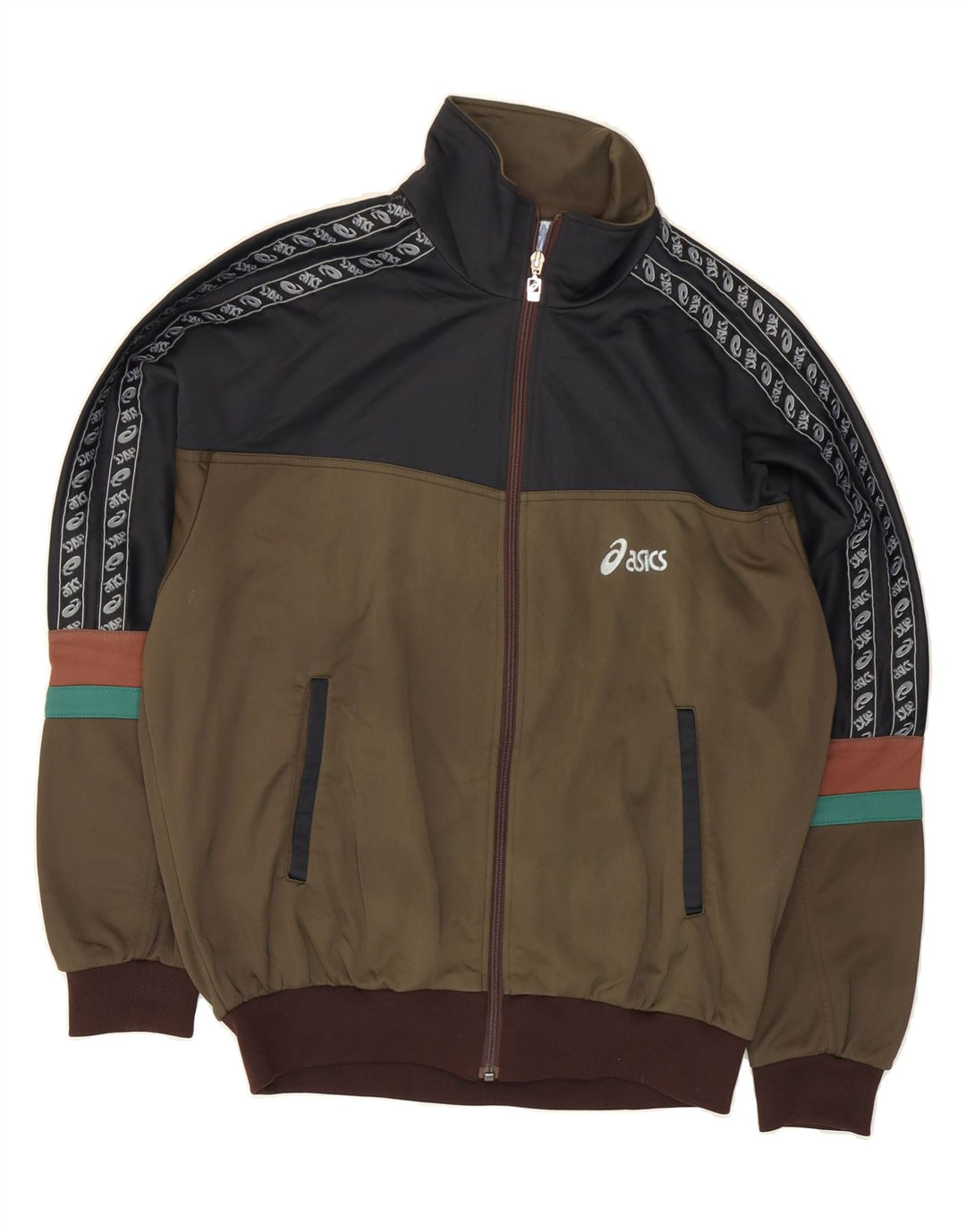 ASICS Veste de survêtement vintage pour homme IT 48 Vert moyen Colourblock