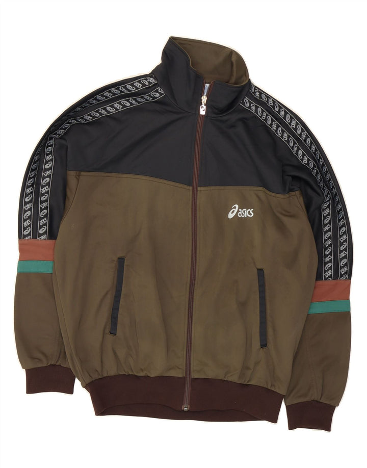 ASICS Veste de survêtement vintage pour homme IT 48 Vert moyen Colourblock