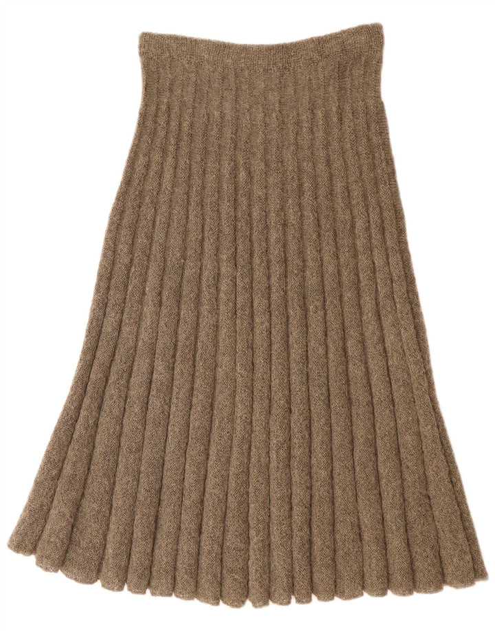 vintage Femme Tricot A-Line Jupe W28 Kaki Moyen