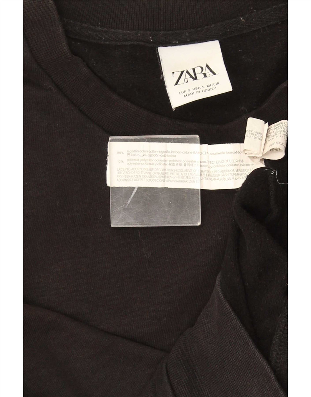 Zara Homme Sweatshirt Jumper Petit Coton Noir