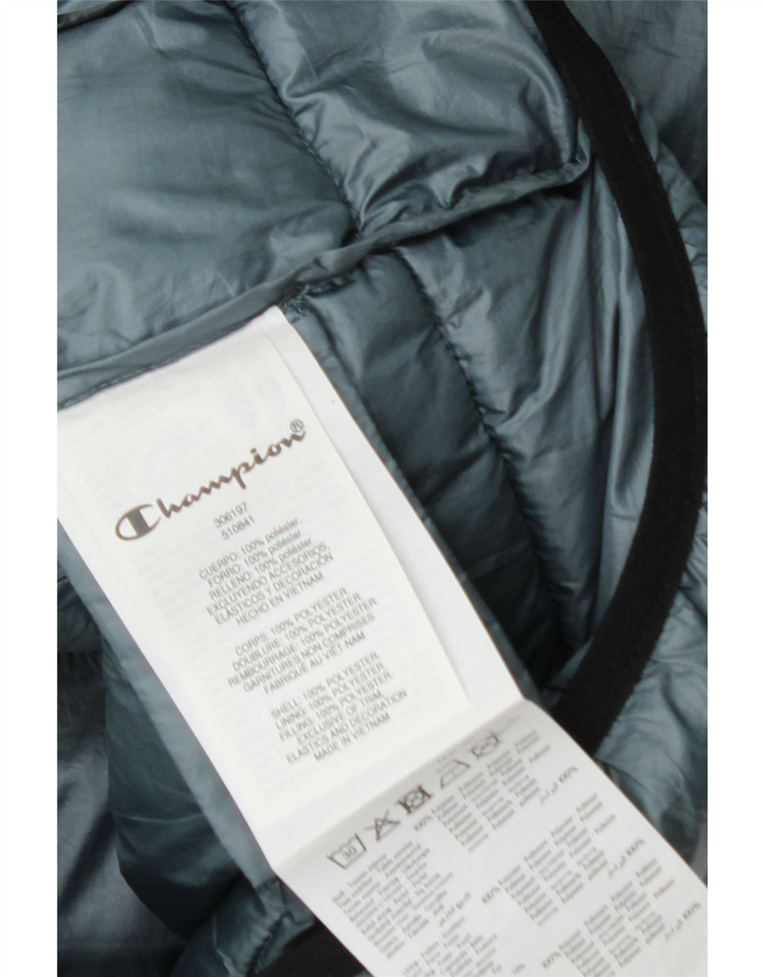 Champion Veste matelassée à capuche pour homme UK 36 Petit Bleu Polyester