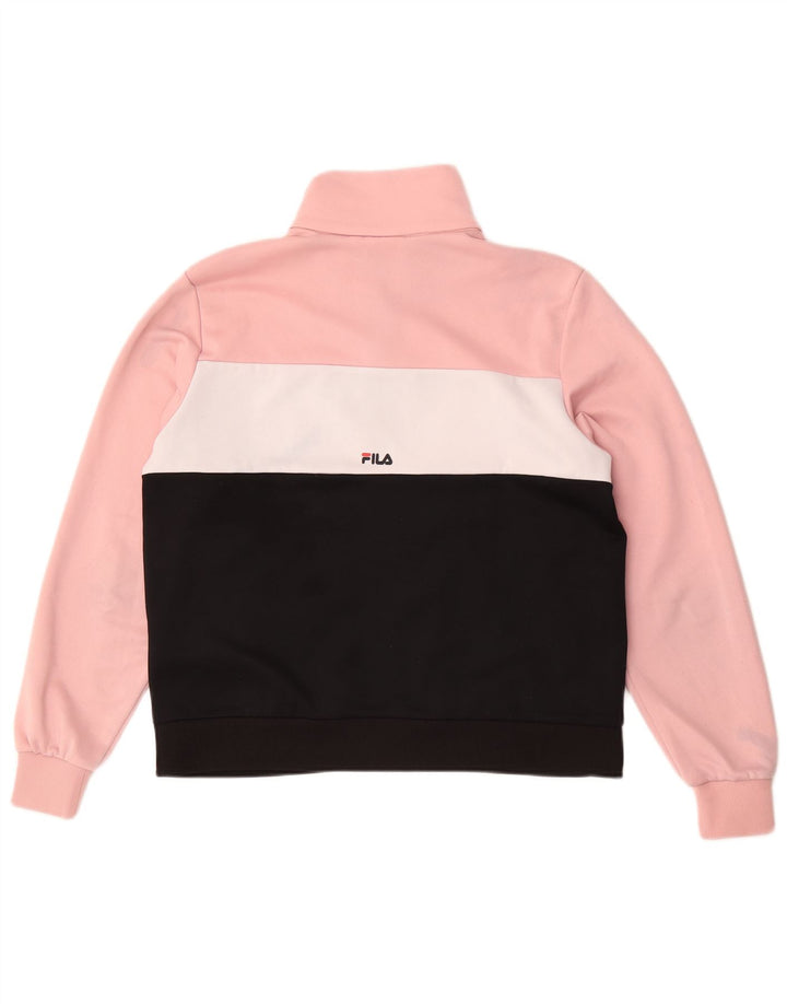 Fila Veste de survêtement graphique pour femme UK 14 Rose moyen Colourblock