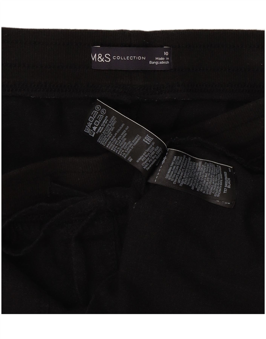 Marks & Spencer Jupe mi-longue pour femme UK 10 Small W30 Lin noir