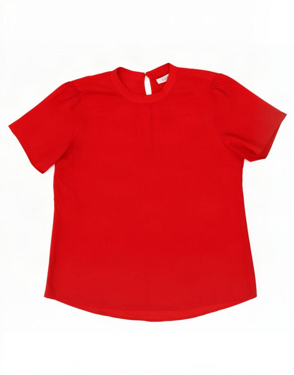 Oasis Chemisier Femme UK 14 Large Rouge Polyester