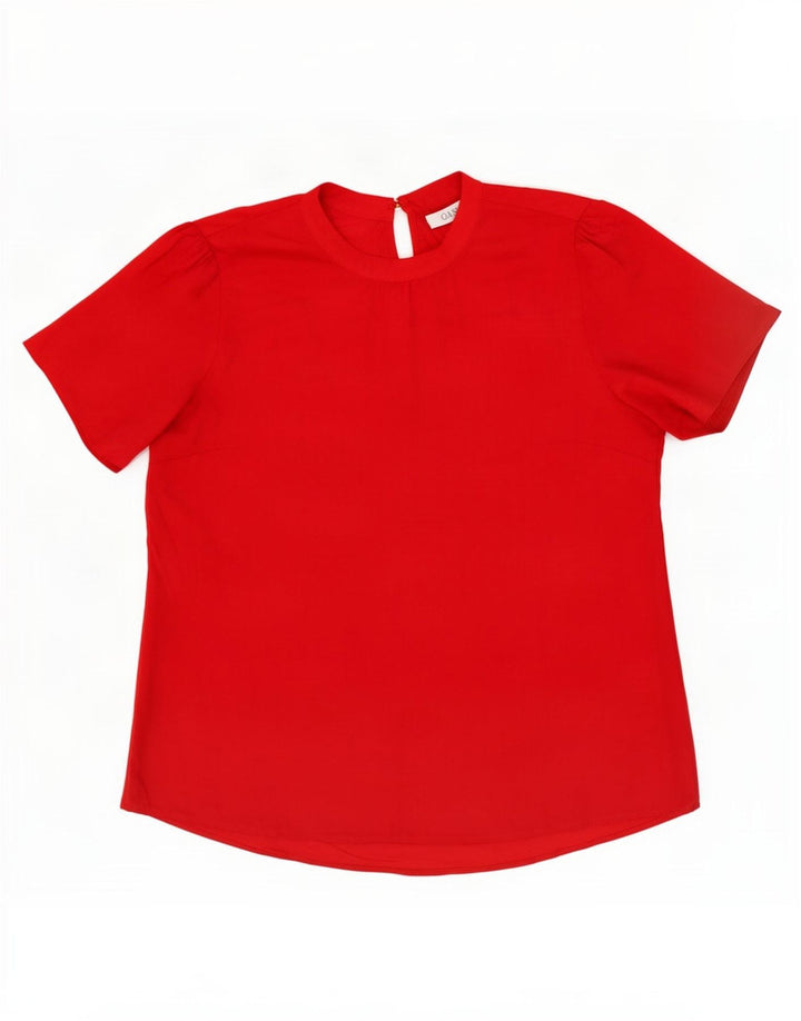 Oasis Chemisier Femme UK 14 Large Rouge Polyester