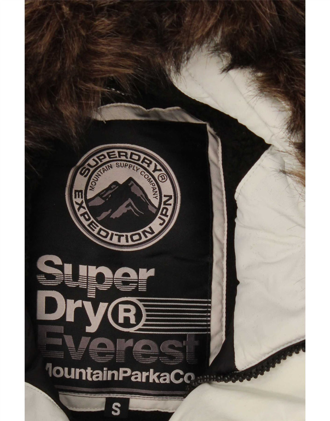 Superdry Parka à capuche pour homme UK 36 Small Blanc Polyester
