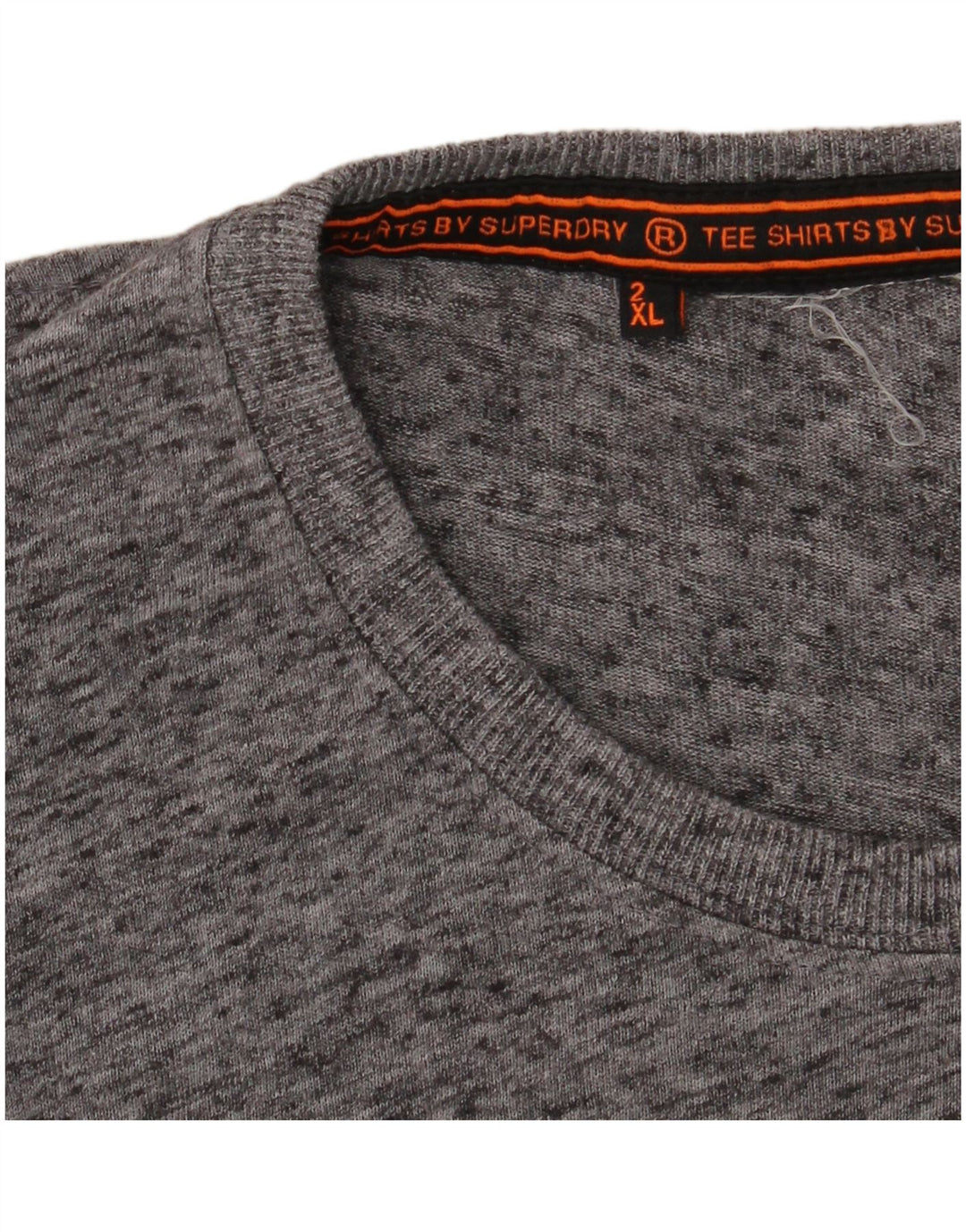SUPERDRY T-Shirt Graphique Homme Top 2XL Gris Moucheté
