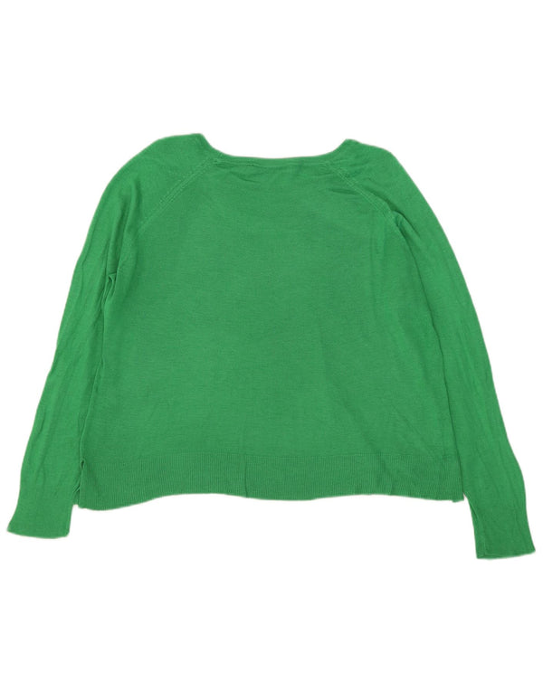 Zara Pull surdimensionné à col bateau pour femme UK 14 Viscose vert moyen