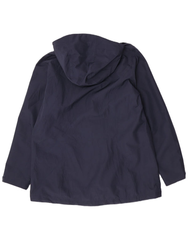 Jack Wolfskin Veste de pluie à capuche coupe régulière pour femme UK 18 XL Bleu marine