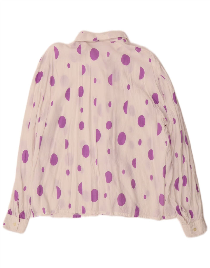 Primavera Firenze Chemisier pour femme UK 14 Medium Blanc à pois