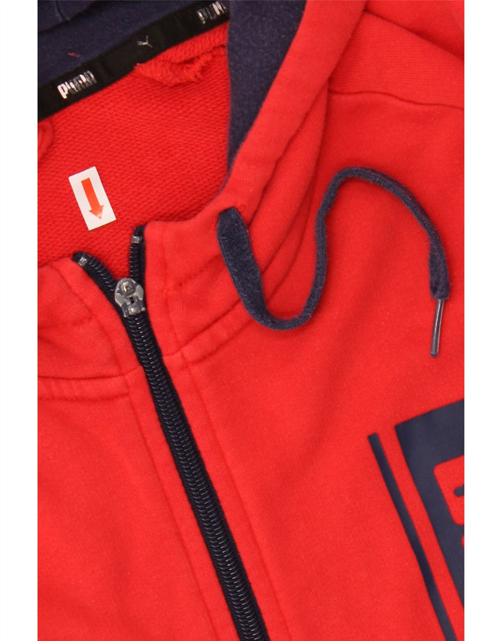 PUMA Pull à capuche zippé graphique pour homme 2XL Rouge Coton
