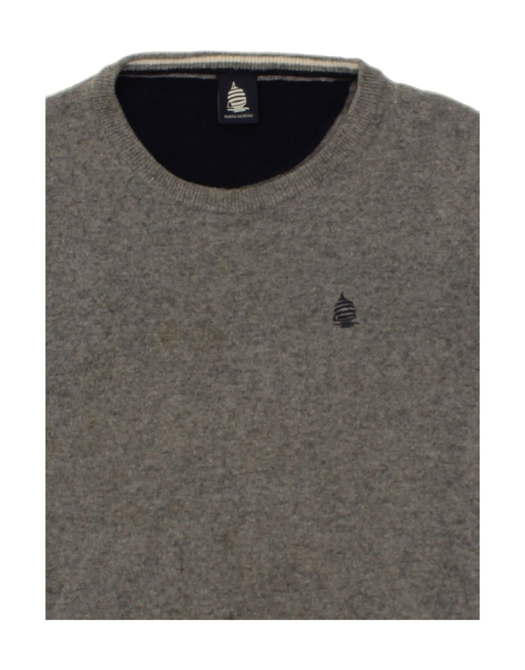 MARINA YACHTING Mens Crew Neck Jumper Sweater XL Grey Vintage Marina Yachting and Second-Hand Marina Yachting from Messina Hembry 