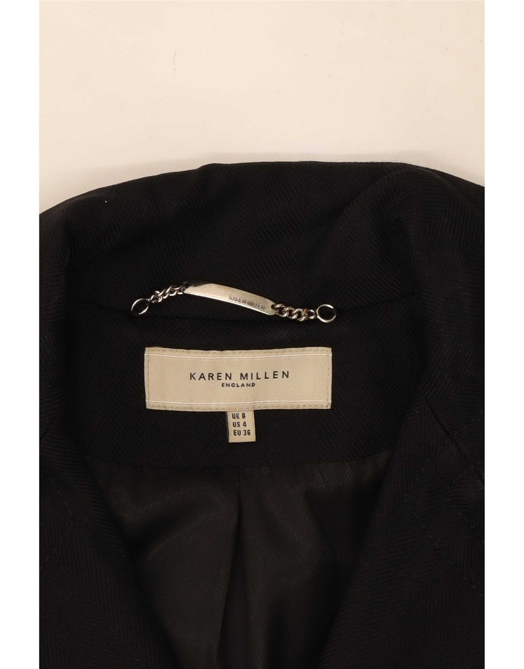 Karen Millen Manteau pour femme UK 8 Petite laine noire