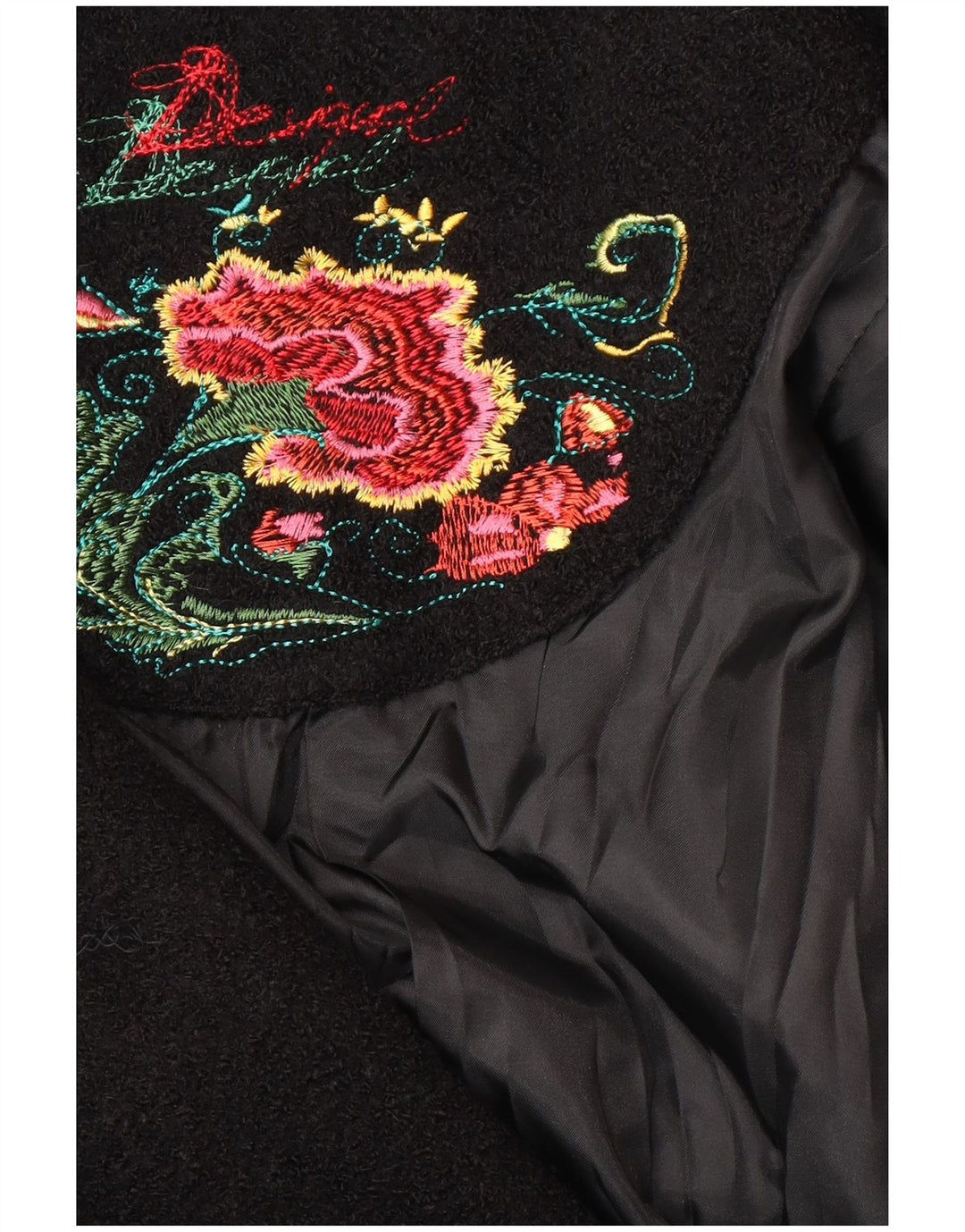 Desigual Womens Graphic Pardessus UK 10 Petit Noir Floral