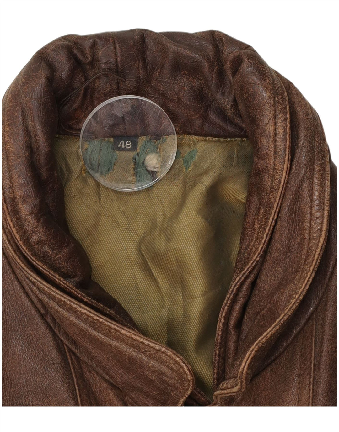 Veste en cuir homme vintage IT 48 Cuir marron moyen