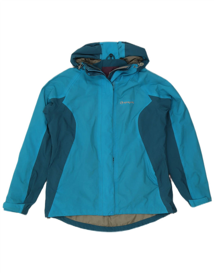 Sprayway Veste coupe-vent à capuche pour femme UK 12 Bleu moyen Colourblock