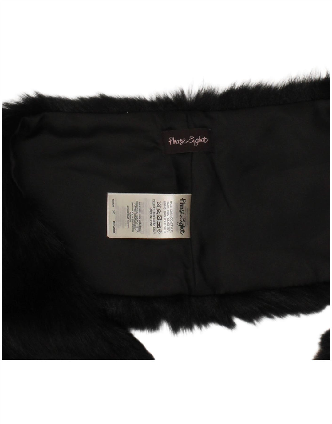 Phase Eight Écharpe Étole En Fausse Fourrure Femme Taille Unique Noir Polyester Hiver