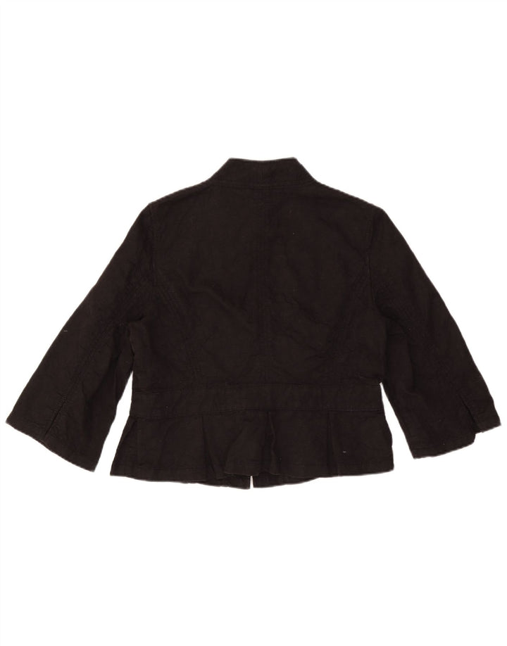 Marks & Spencer Veste boléro à manches 3/4 pour femme avec nœud sur le devant, taille 16, noir