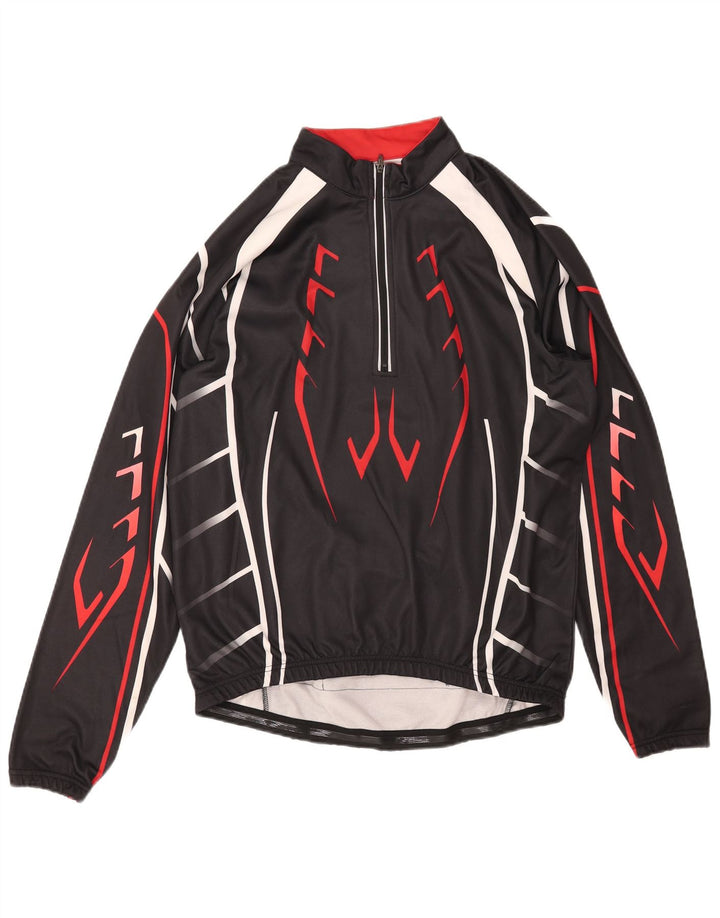 CRANE Haut de survêtement à col zippé pour homme IT 52 Large Noir Géométrique