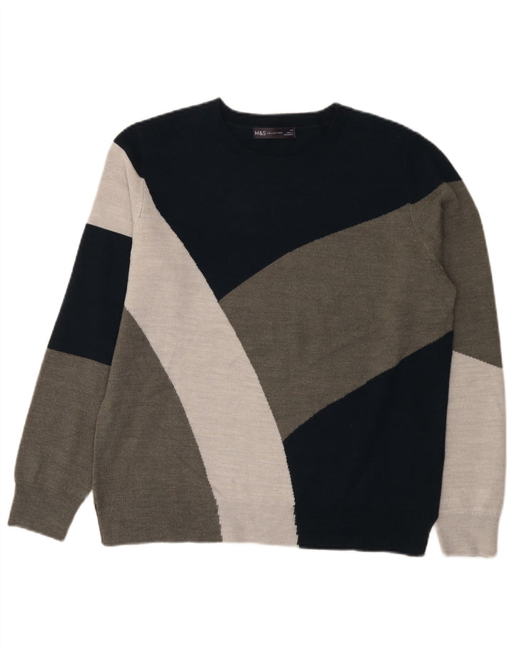 Marks & Spencer Pull col bateau pour femme UK 14 Large Multicolore