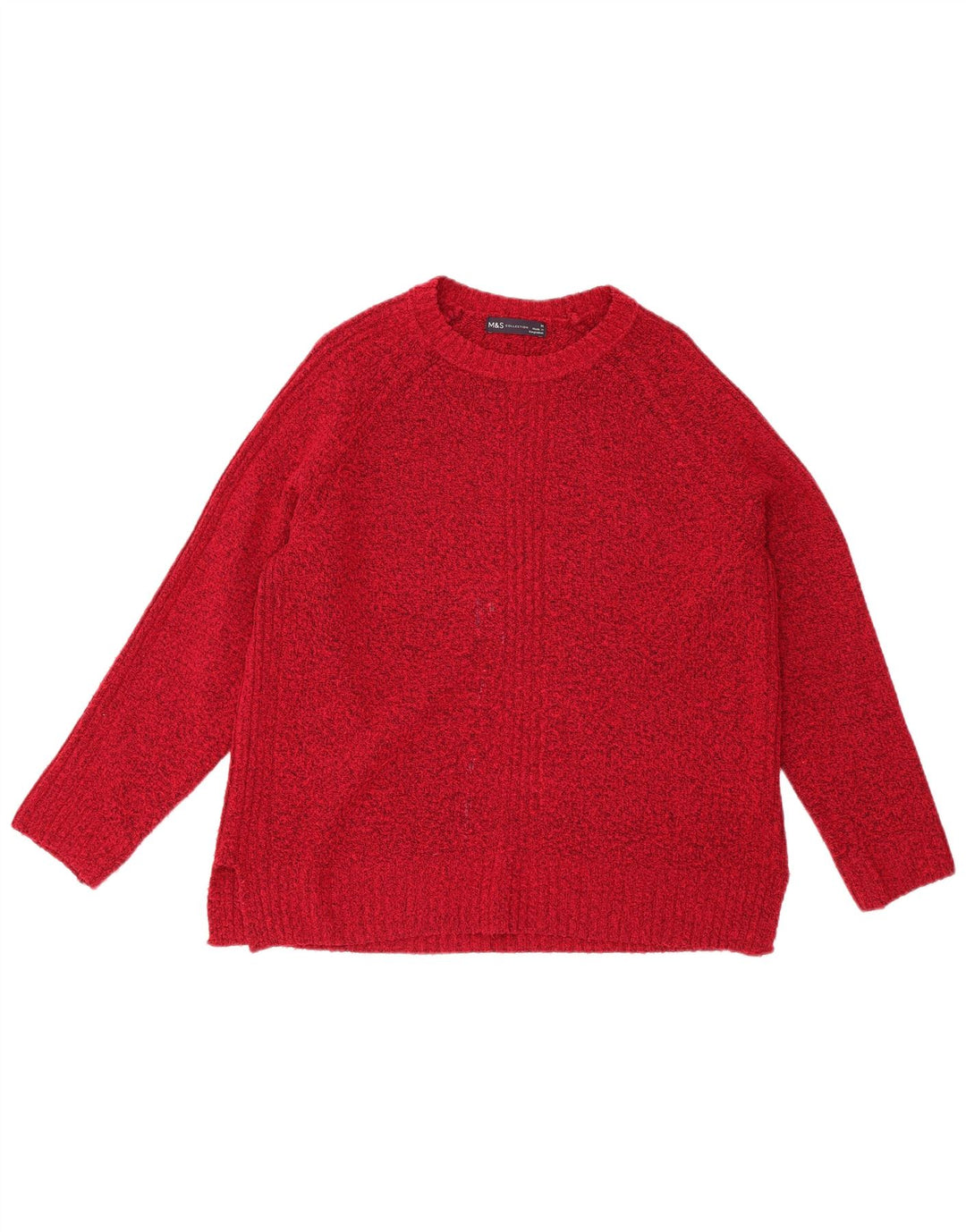 Marks & Spencer Pull col bateau pour femme UK 14 Medium Rouge moucheté