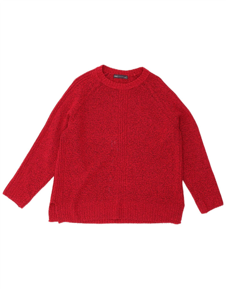 Marks & Spencer Pull col bateau pour femme UK 14 Medium Rouge moucheté