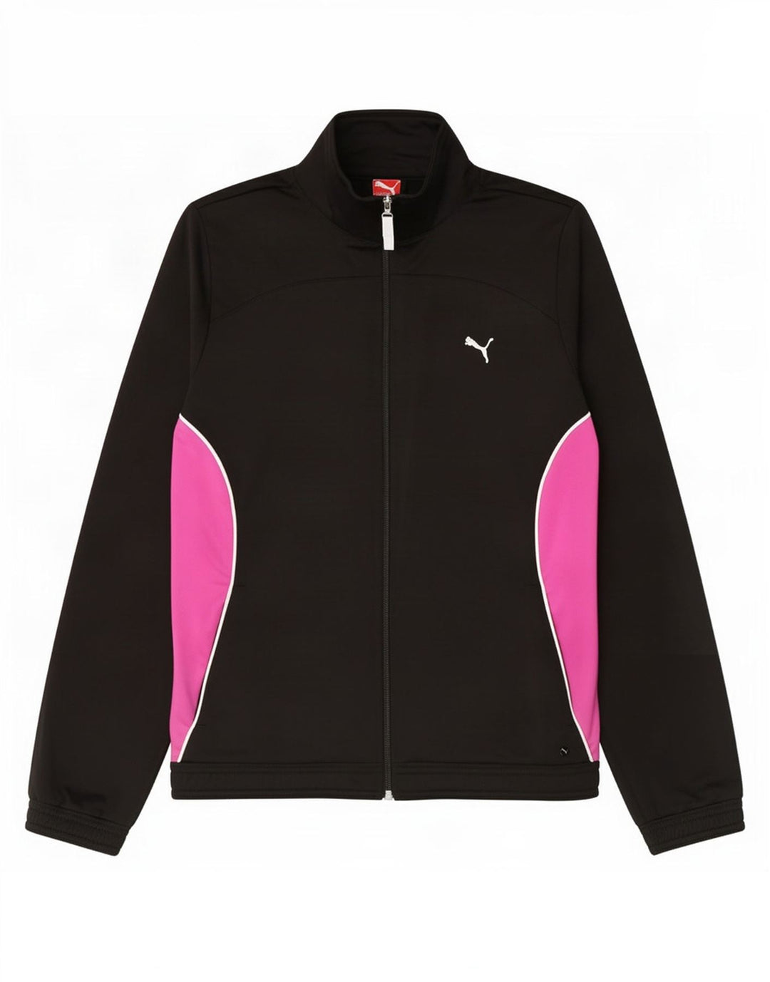 Puma Veste de survêtement pour femme UK 14 Large Noir Colorblock Polyester