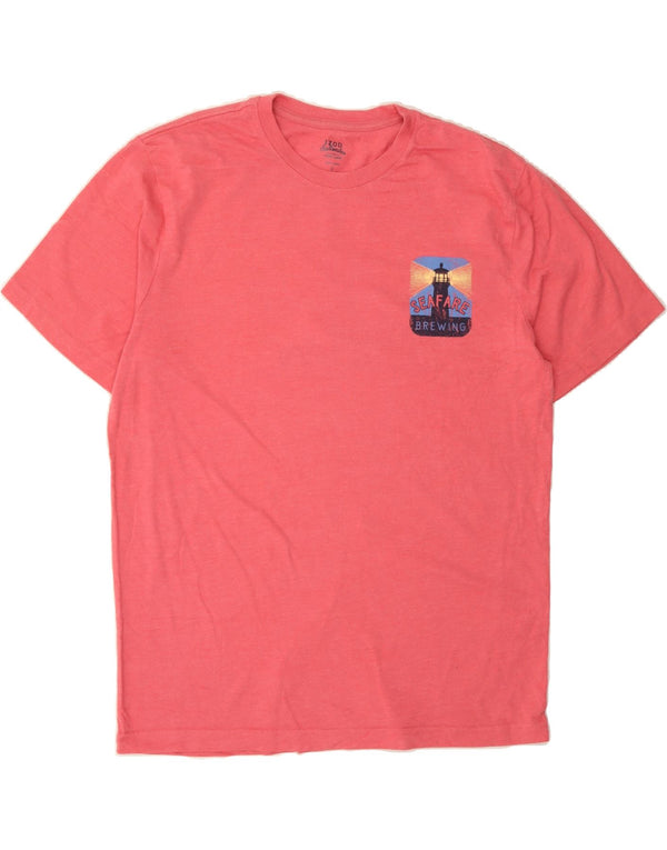 IZOD Mens Salt Water Relaxed Fit Graphic T-Shirt Top Large Pink Cotton