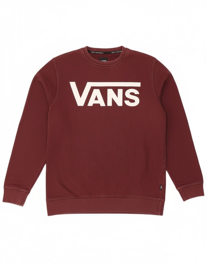 Vans Sweat-shirt graphique pour hommes en coton bordeaux petit