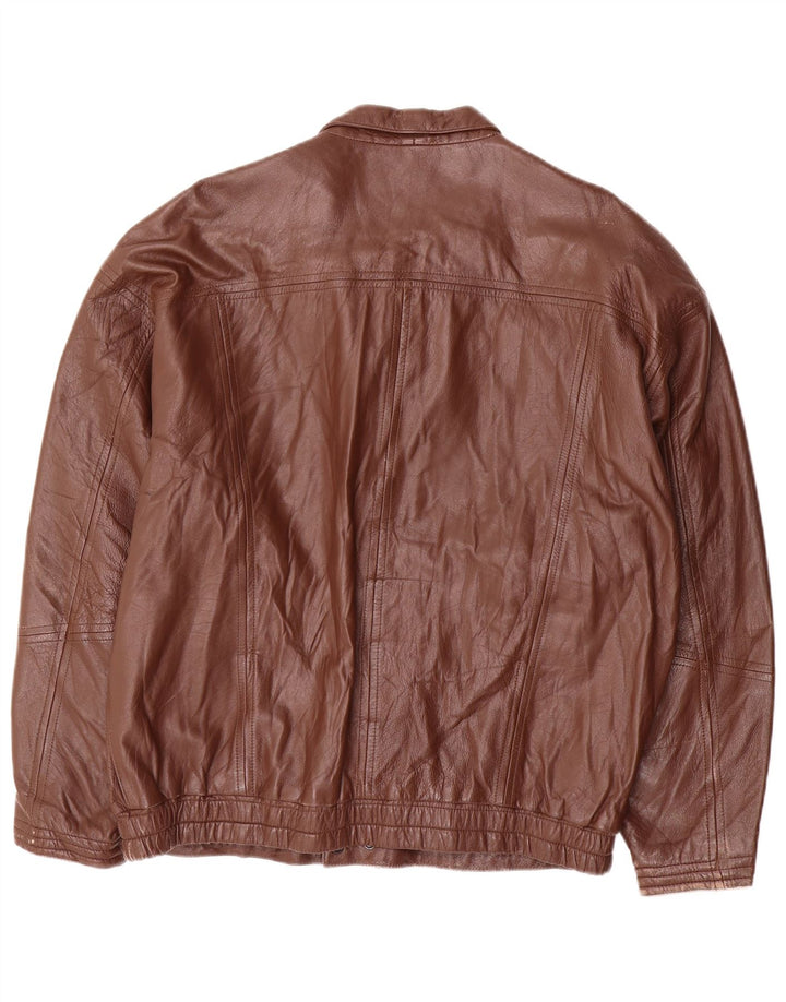 VINTAGE Veste en cuir homme UK 38 Marron moyen