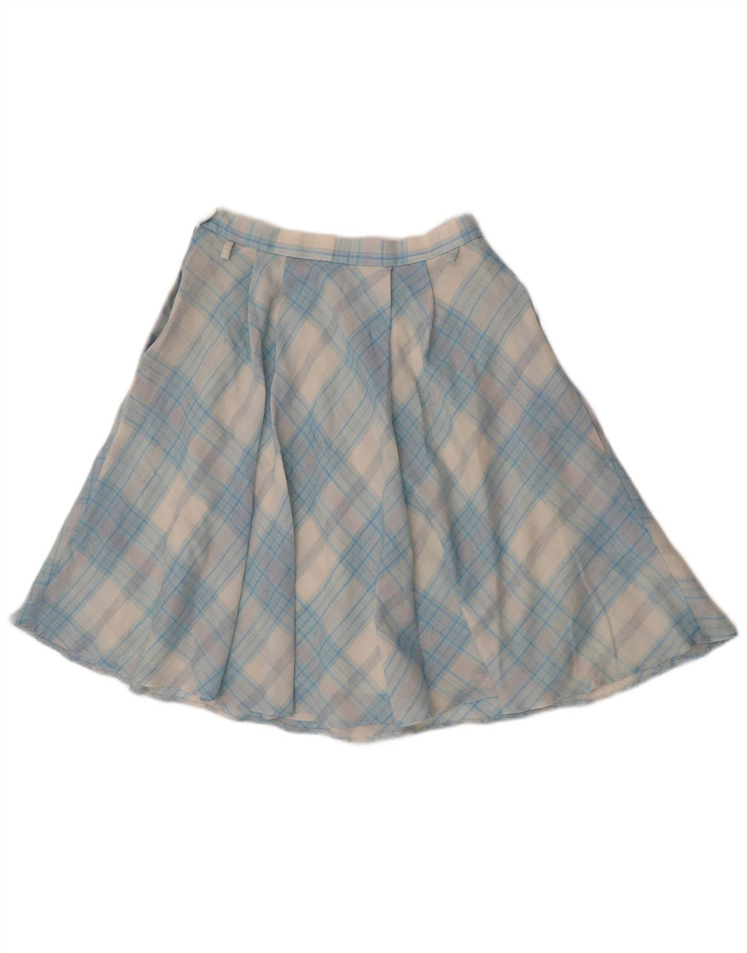 vintage Femme Jupe A-Line W29 Carreau Bleu Moyen