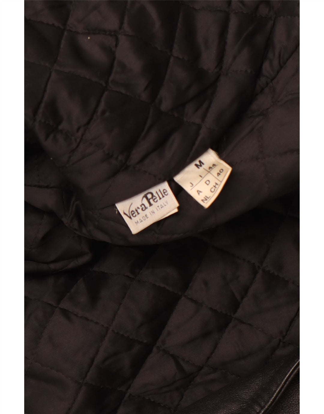 VINTAGE Veste motard en cuir femme UK 14 Cuir noir moyen