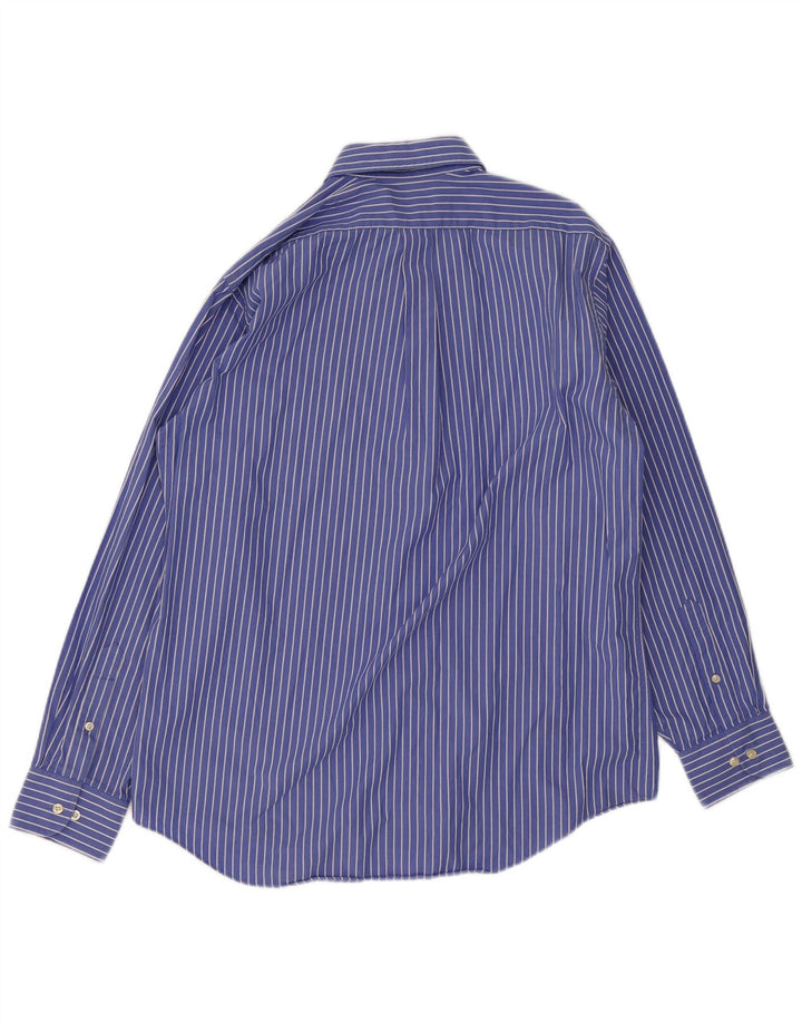 Chaps Chemise homme Taille 16 Grand coton à fines rayures bleues