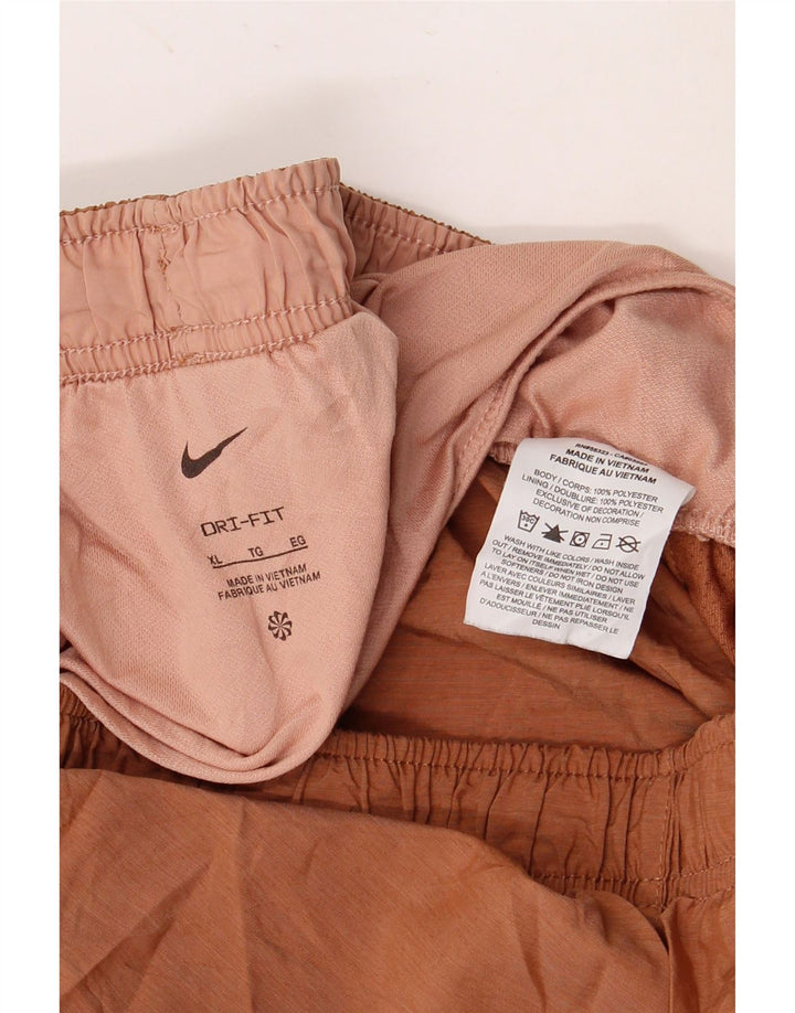 NIKE Short de sport Dri Fit pour femme UK 18 XL Marron Polyester